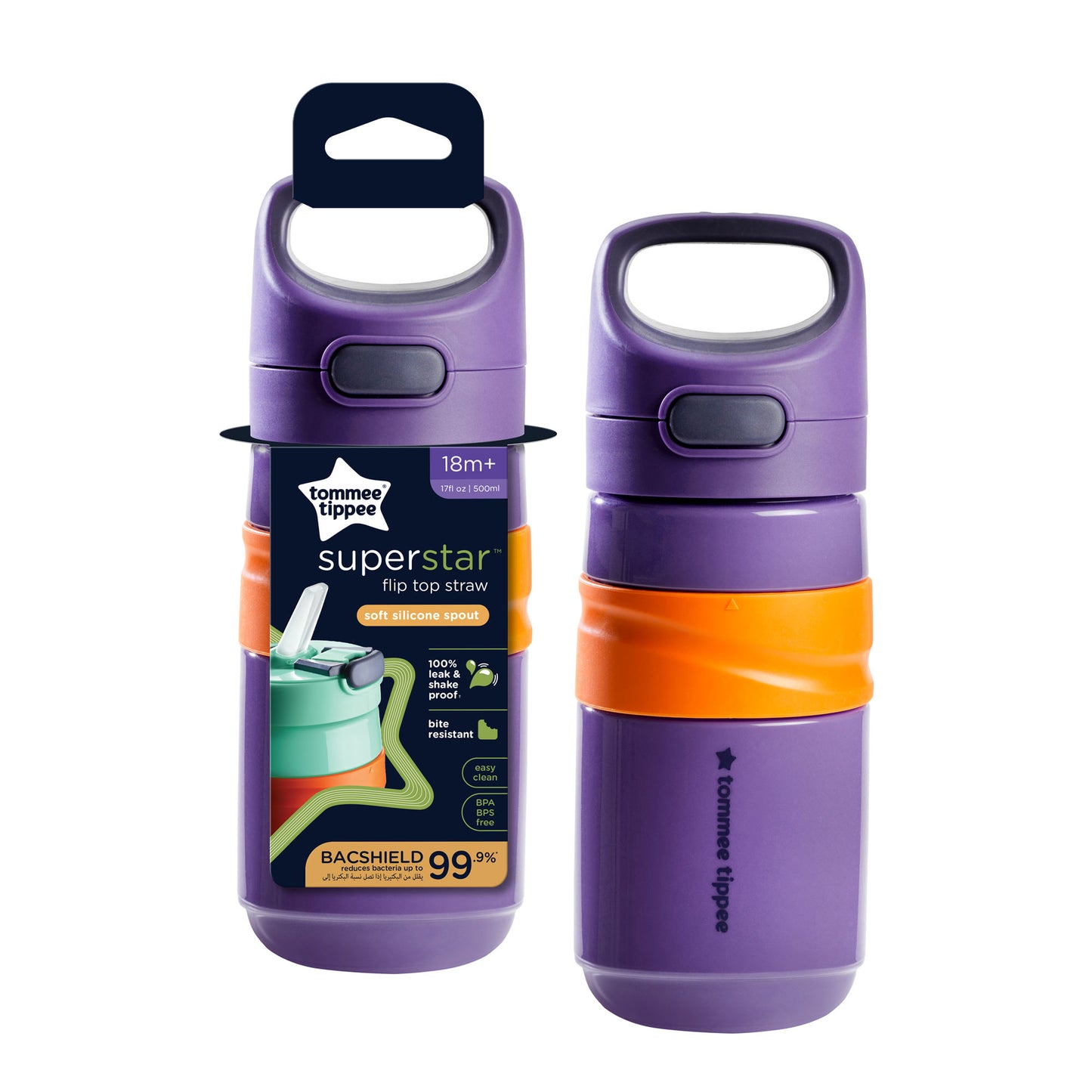 On-the-Go Non-Spill Sporty Toddler Water Bottle 500ml