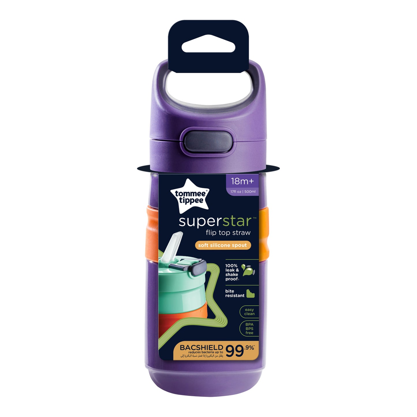 On-the-Go Non-Spill Sporty Toddler Water Bottle 500ml