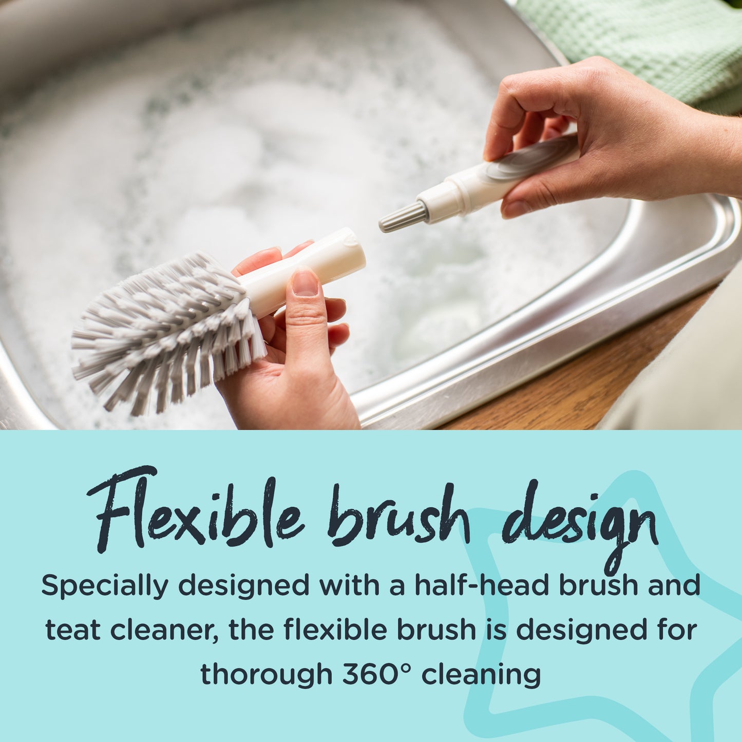 2-in-1 Clean Bottle and Teat Brush Extra Wide