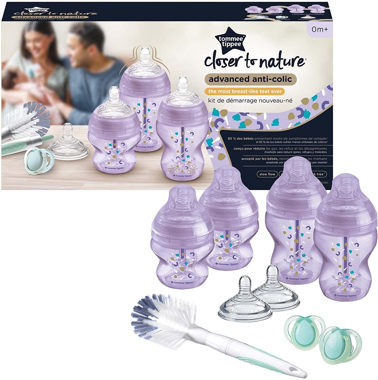 Advanced Anti-Colic Starter Bottle Kit - Purple