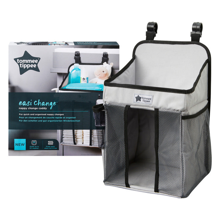 Nappy Organiser Diaper Caddy - Black/Grey