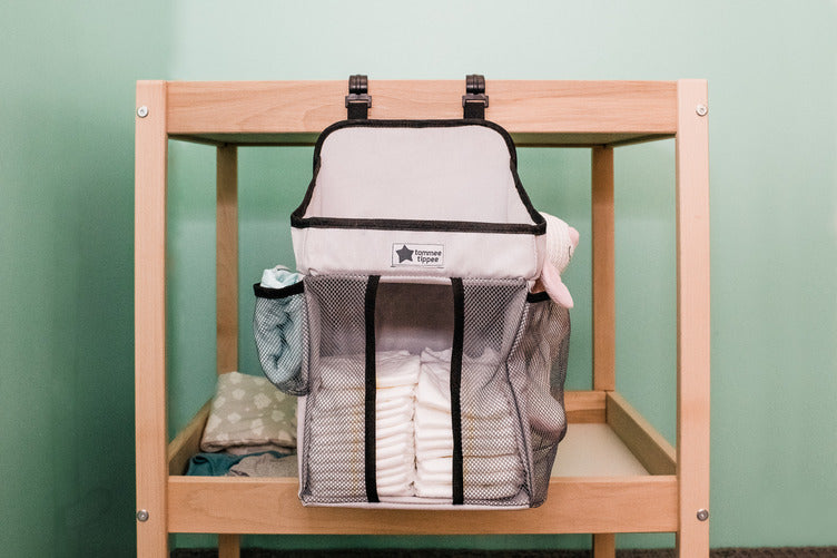 Nappy Organiser Diaper Caddy - Black/Grey