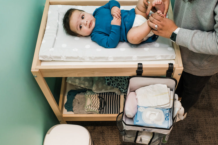 Nappy Organiser Diaper Caddy - Black/Grey