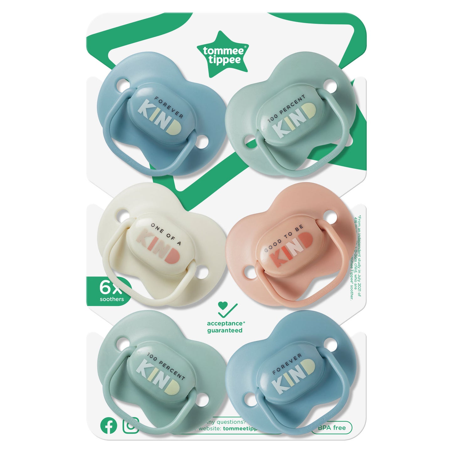 Anytime Soother - Pack of 6 - 6-18 months