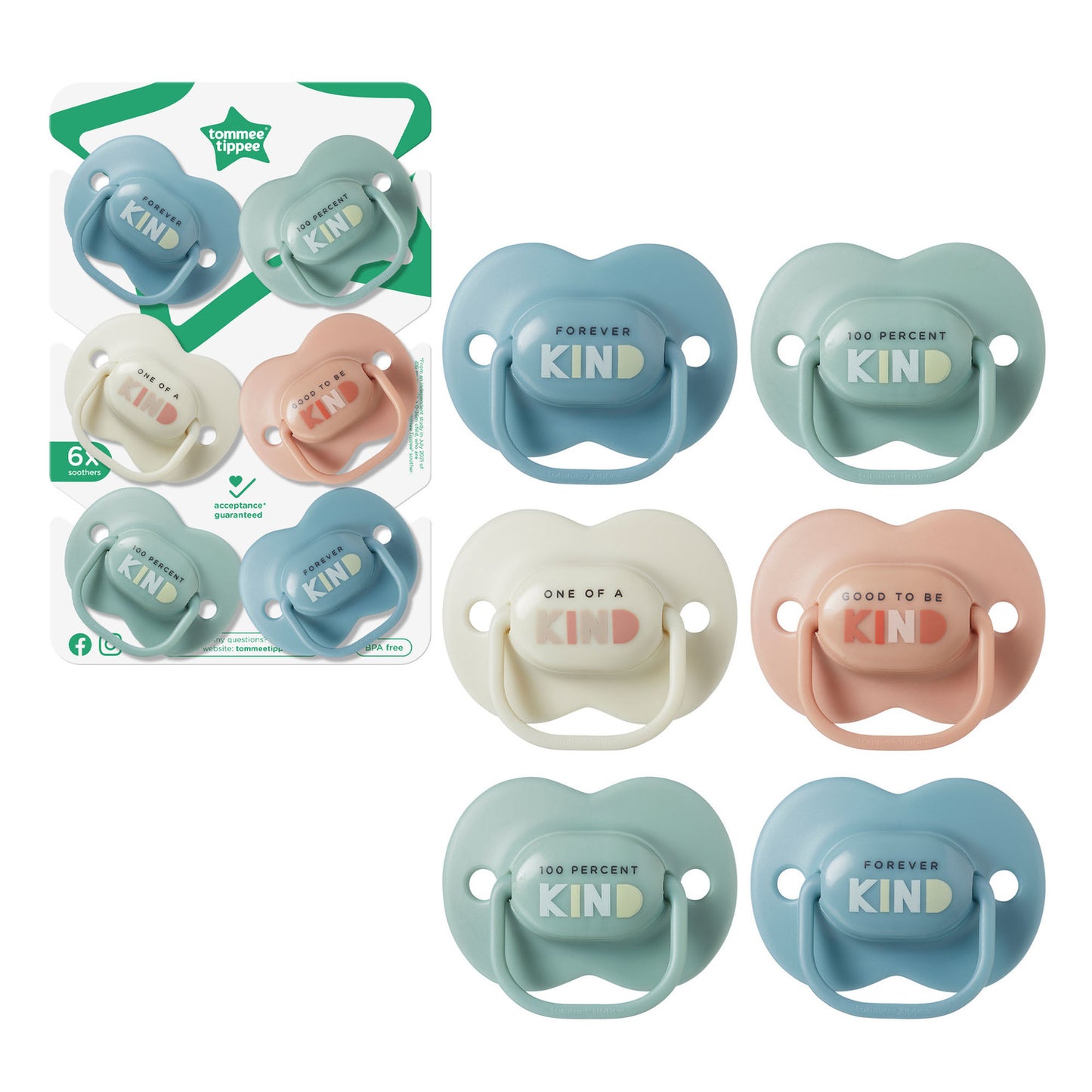 Anytime Soother - Pack of 6 - 6-18 months