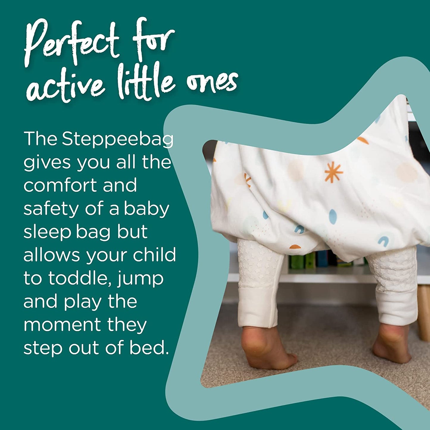 Baby Sleep Bag Soft Cotton-Rich Fabric with Legs, 1.0 TOG - 6-18m