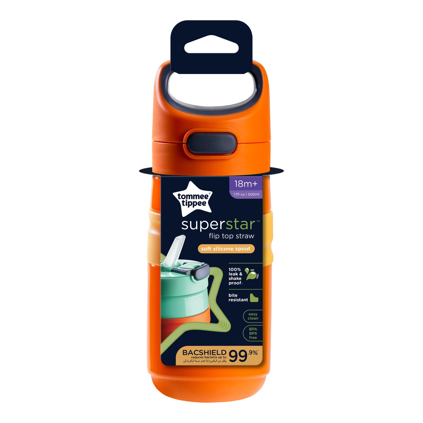 On-the-Go Non-Spill Sporty Toddler Water Bottle 500ml