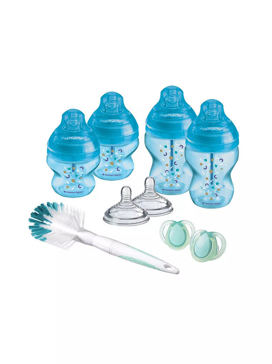 Advanced Anti-Colic Newborn Baby Bottle Starter Kit, Blue