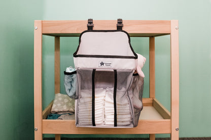 Nappy Organiser Diaper Caddy - Black/Grey