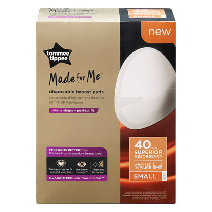 Made For Me Disposable Breast Pads Wrapped In Pairs 40pcs